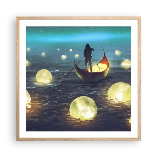 Plakat i ramme af lyst egetræ - Ting, som filosoffer aldrig har drømt om - 60x60 cm