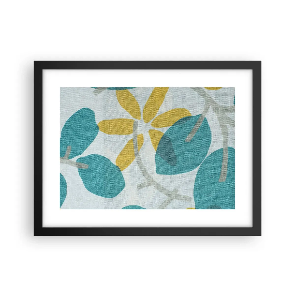 Plakat i sort ramme - Blandt azurblå blade - 40x30 cm