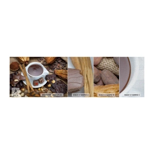 Prøve Fototapet Premium Canvas - Fra en eventyrlig chokoladefabrik - Gastronomi, Chokolade, Kaffe - 100x30 cm