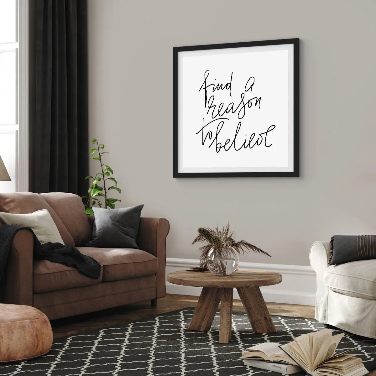 Plakat i sort ramme - Det er muligt - 60x60 cm