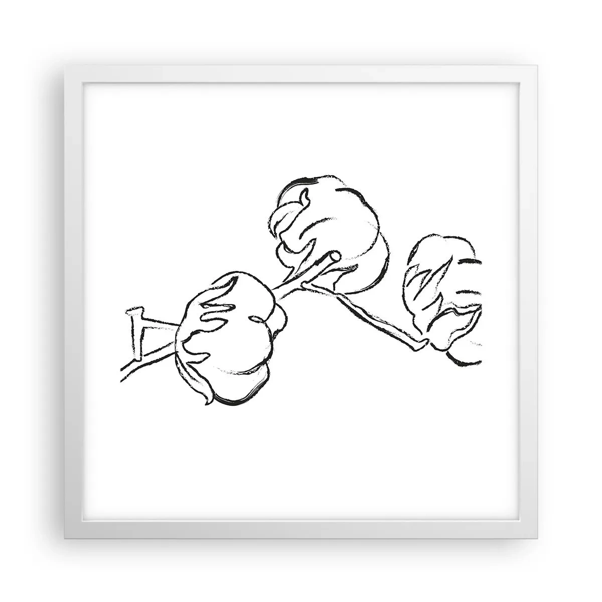 Plakat i hvid ramme - Bomuld ned - 40x40 cm
