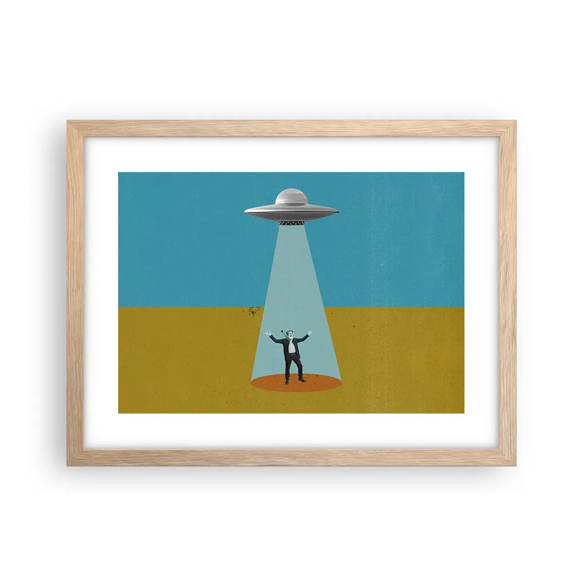 Plakat i ramme af lyst egetræ - Et tæt møde - 40x30 cm