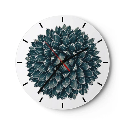 Vægur, Uret - Symmetrisk sukkulentroset i grønne nuancer - 30x30cm - Ørkenstjerne - Moderne vægdekoration til stue, køkken og soveværelse ARTTOR