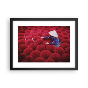 Plakat i sort ramme - I en rismark - 40x30 cm