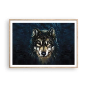 Plakat i ramme af lyst egetræ - Alfa? Og omega - 100x70 cm