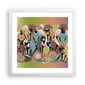 Plakat i hvid ramme - Den store fejring er på vej - 40x40 cm