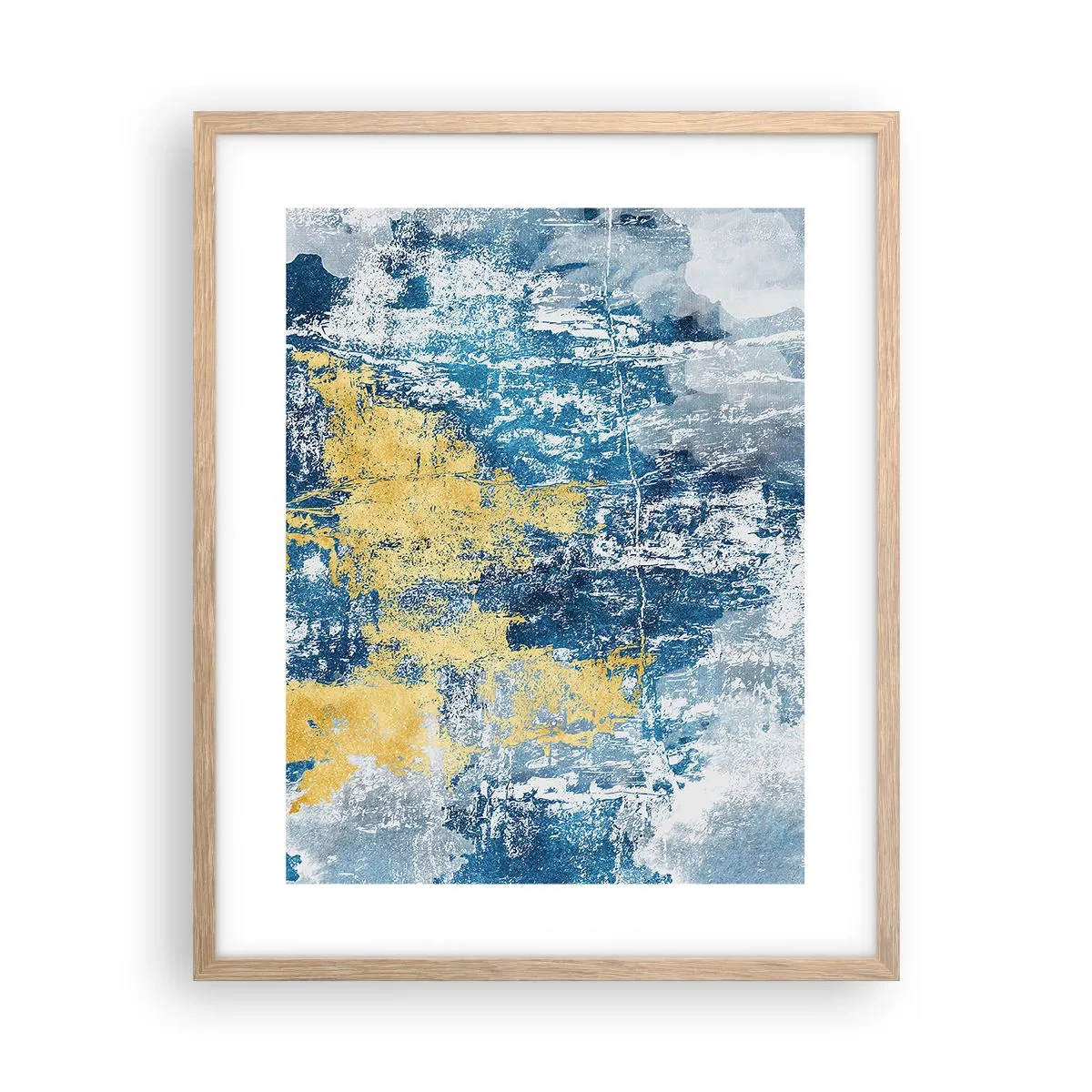 Plakat i ramme af lyst egetræ - En fredfyldt abstraktion - 40x50 cm