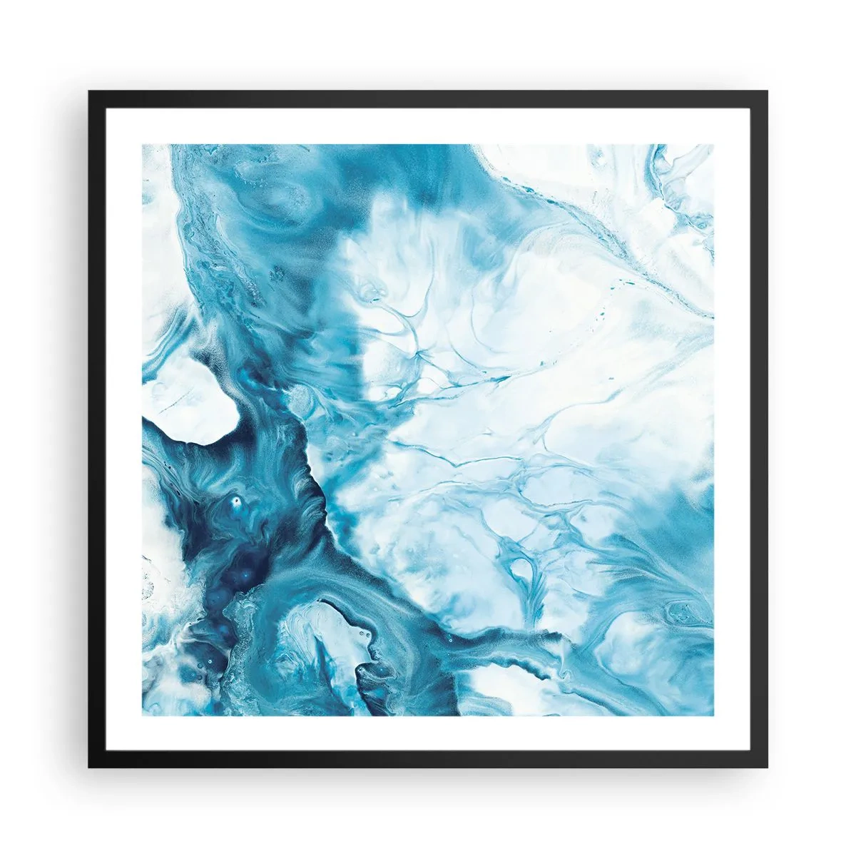 Plakat i sort ramme - Blå koncert - 60x60 cm