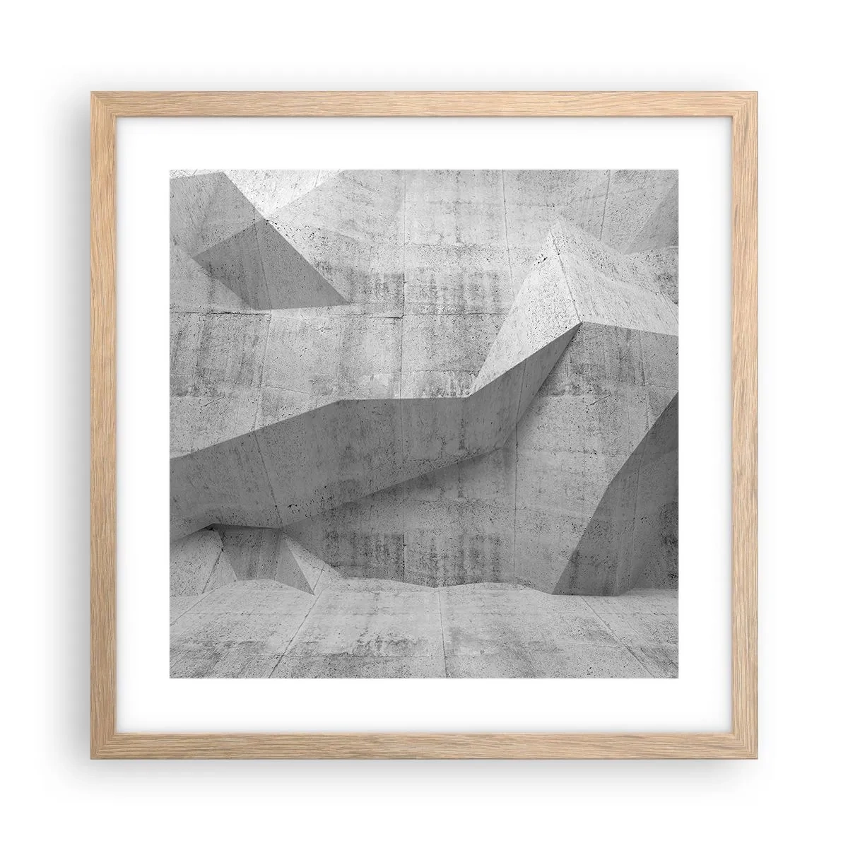 Plakat i ramme af lyst egetræ - En ægte udfordring - 40x40 cm