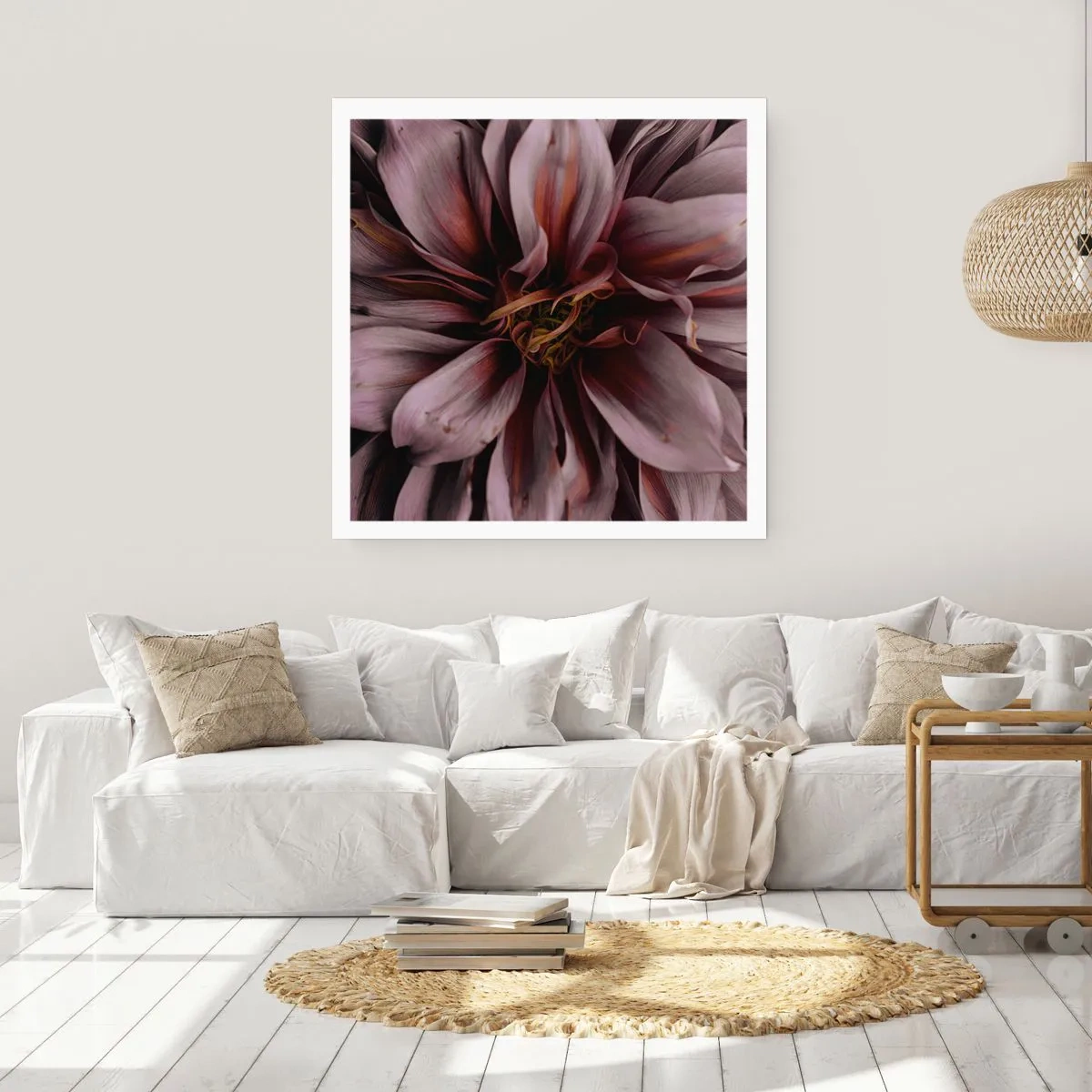 Plakat - Blomstret hjerte - 60x60 cm
