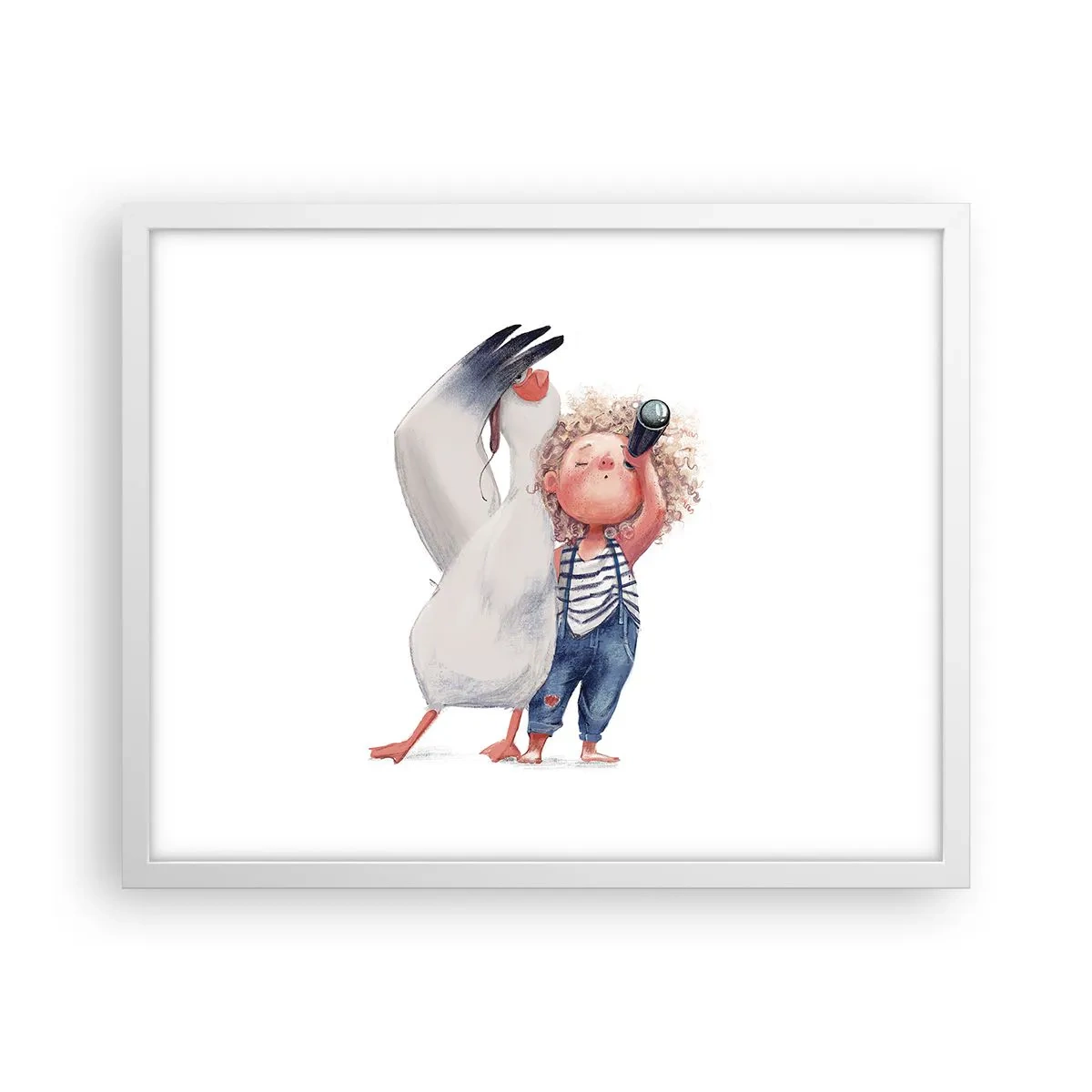 Plakat i hvid ramme - En plan for en fantastisk rejse - 50x40 cm