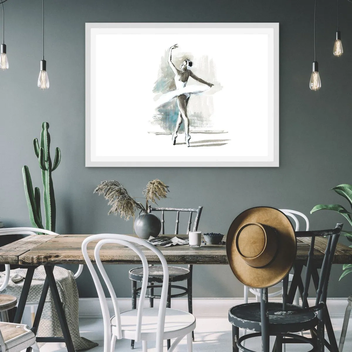 Plakat i hvid ramme - Fortryllet til en svane - 50x40 cm