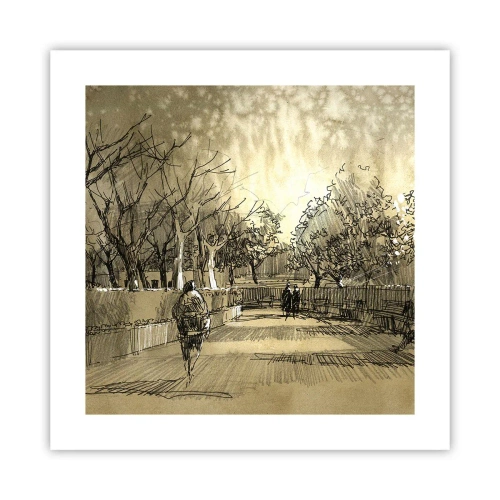 Plakat - Et øjeblik med fjer - 40x40 cm