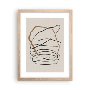 Plakat i ramme af lyst egetræ - Komposition - dans i besiddelse - 30x40 cm