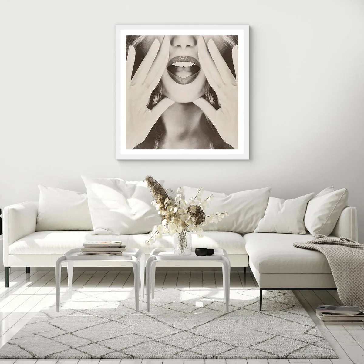 Plakat i hvid ramme - Jeg er på vej! - 60x60 cm