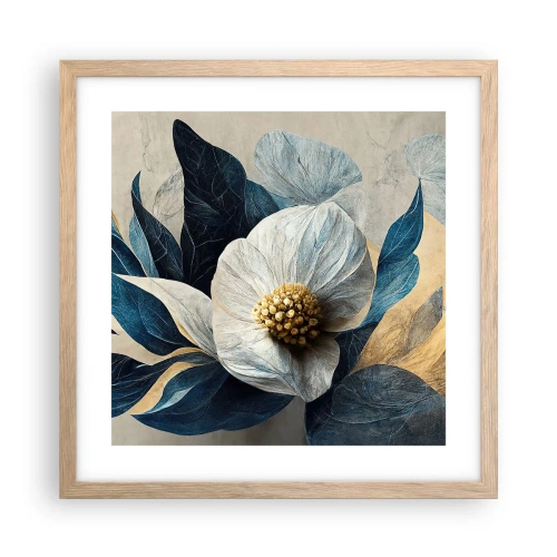 Plakat i ramme af lyst egetræ - Har et hjerte af guld - 40x40 cm