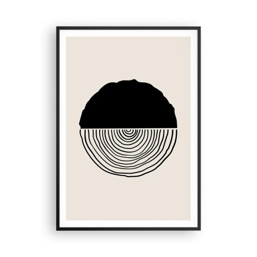 Plakat i sort ramme - Halvt og halvt - 70x100 cm