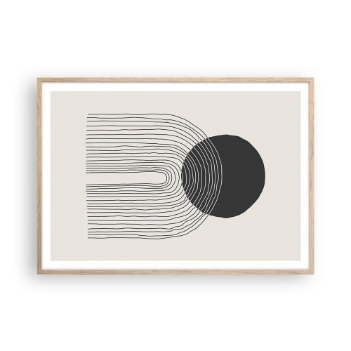 Plakat i ramme af lyst egetræ - Rystende og selvsikker - 100x70 cm