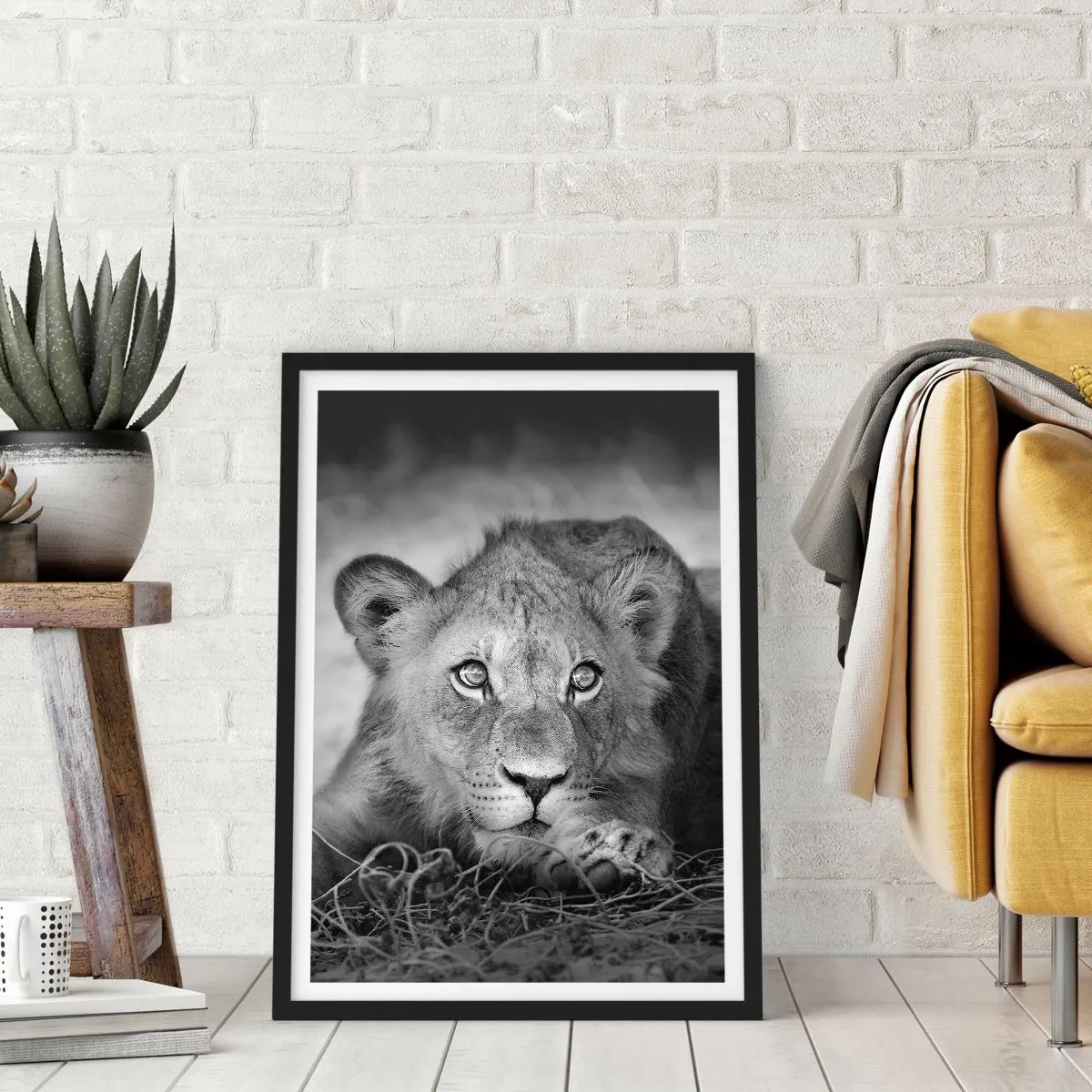 Plakat i sort ramme - Kongelig hvalp - 70x100 cm