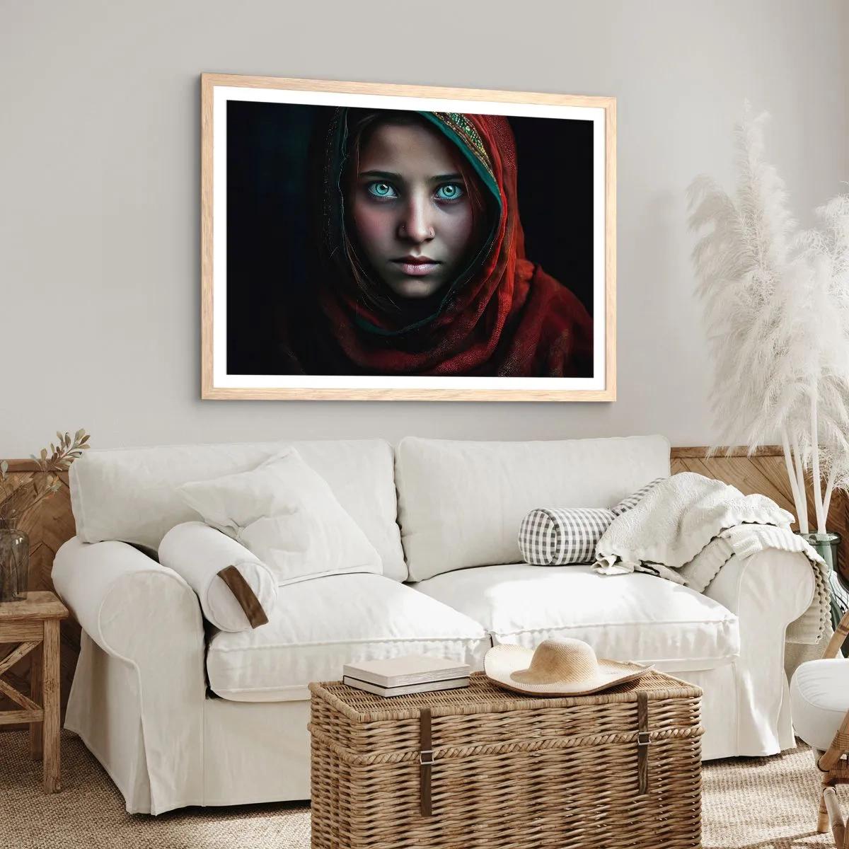 Plakat i ramme af lyst egetræ - Østens prinsesse - 70x50 cm