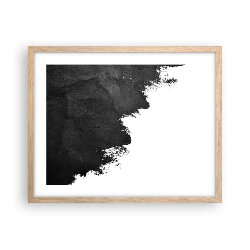 Plakat i ramme af lyst egetræ - Elementer: jord - 50x40 cm