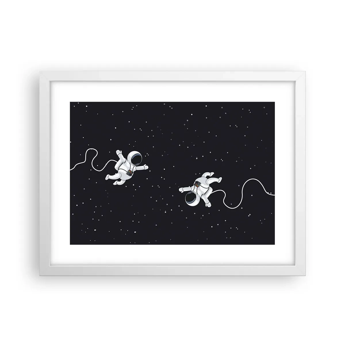 Plakat i hvid ramme - Rummet vikler sig sammen - 40x30 cm