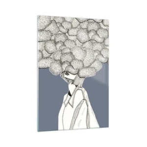 Billede på glas - Med hovedet i skyerne - 70x100 cm