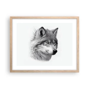 Plakat i ramme af lyst egetræ - Alpha - uden tvivl - 50x40 cm