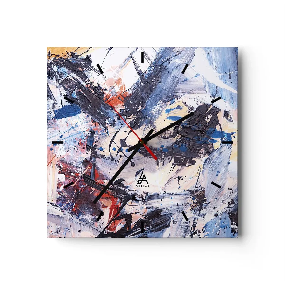 Vægur, Uret - Abstraktionens vanvittige dans - 30x30 cm