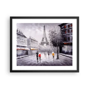 Plakat i sort ramme - En parisisk spadseretur - 50x40 cm