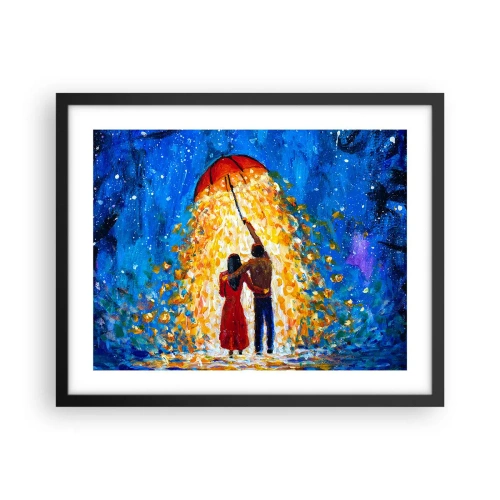 Plakat i sort ramme - Magien ved en regnfuld aften? - 50x40 cm