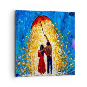 Lærredstryk - Billede på lærred - Magien ved en regnfuld aften? - 70x70 cm