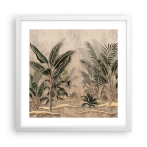 Plakat i hvid ramme - Gravering i kolonistil - 40x40 cm