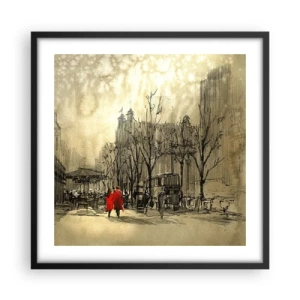 Plakat i sort ramme - En date i London-tågen  - 50x50 cm