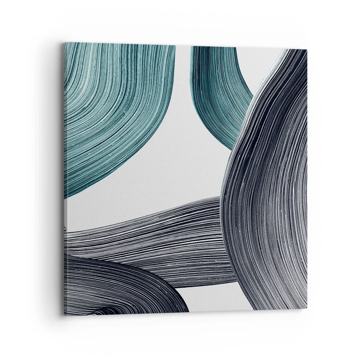 Lærredstryk - Billede på lærred - Smaragdgrønne og sorte stier - 70x70 cm