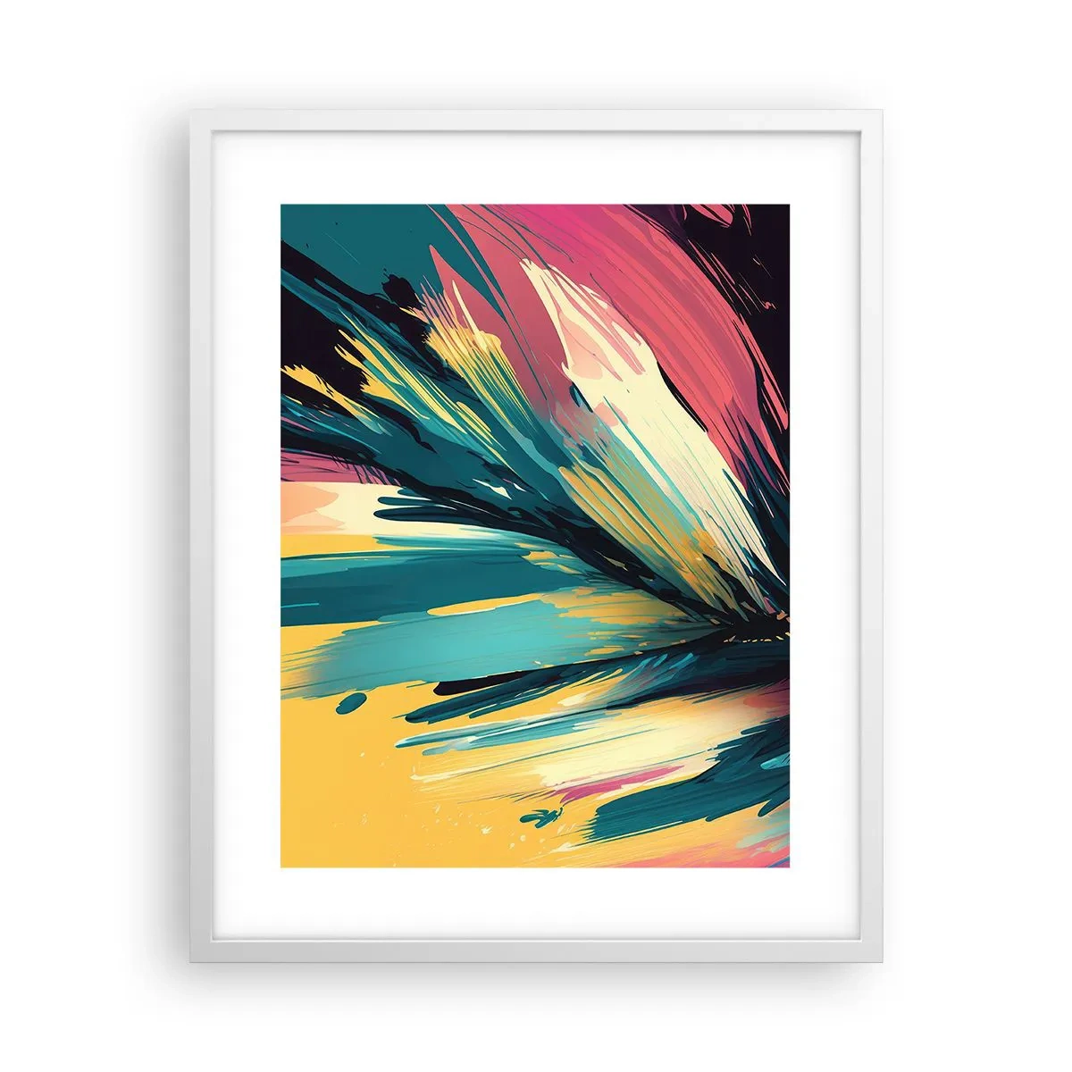 Plakat i hvid ramme - Komposition - en eksplosion af glæde - 40x50 cm