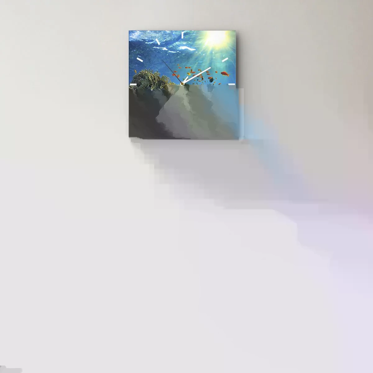 Vægur, Uret - Undervandsskatte - 40x40 cm