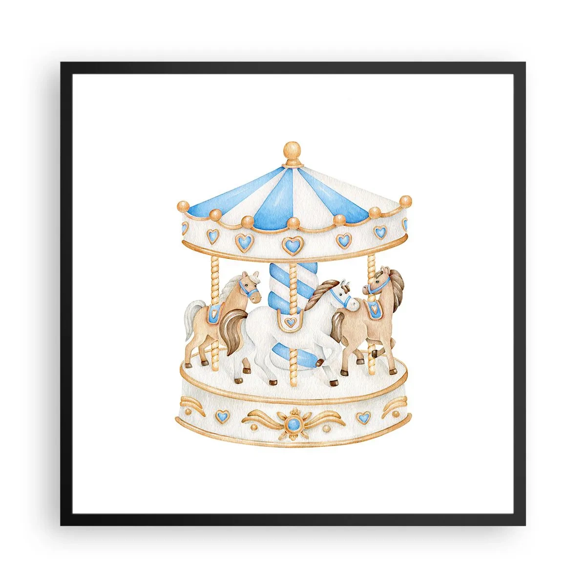 Plakat i sort ramme - Sød barndom - 60x60 cm