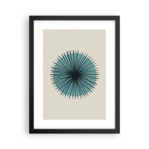 Plakat i sort ramme - Strålende på blå - 30x40 cm