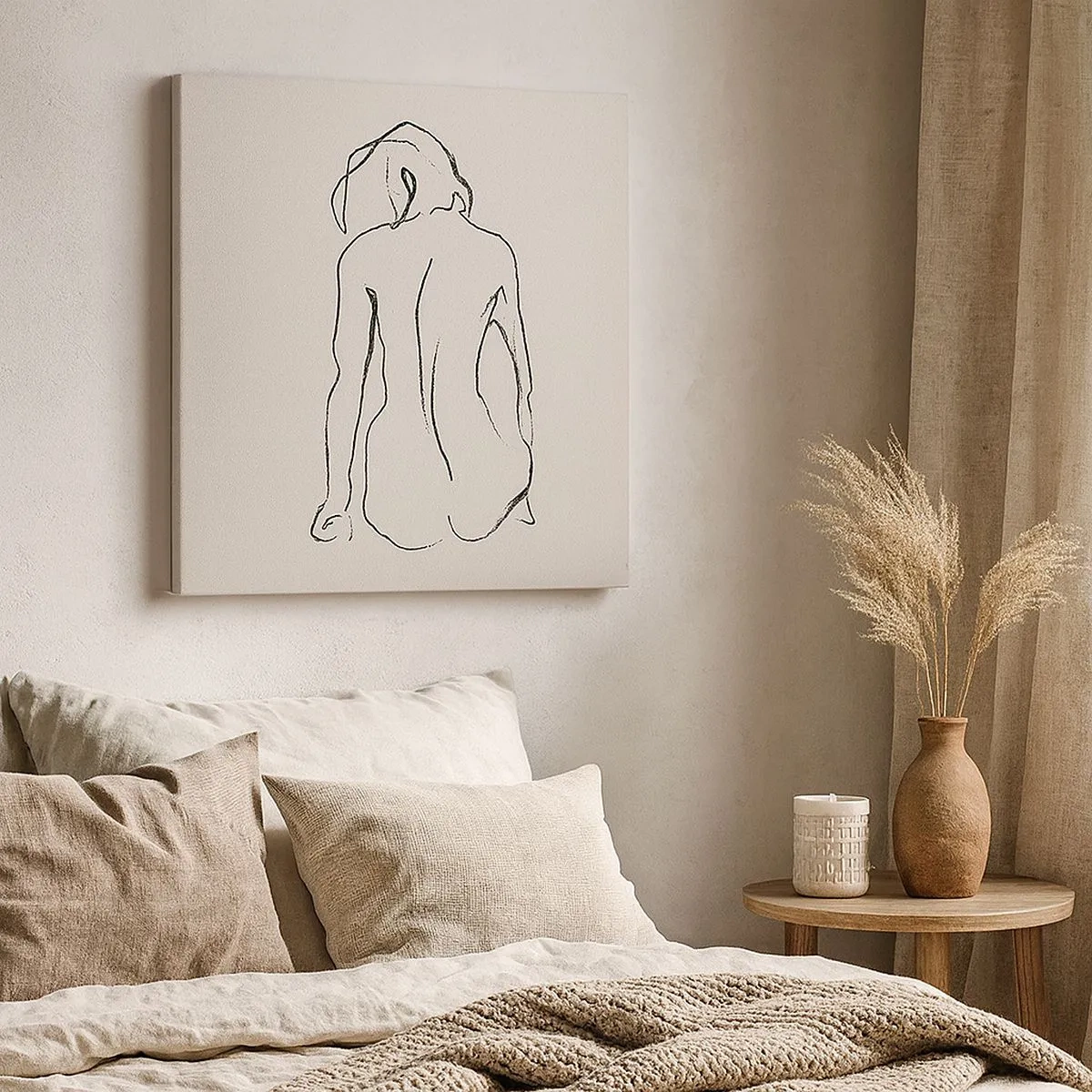 Lærredstryk - Billede på lærred - Nøgen pige - 30x30 cm