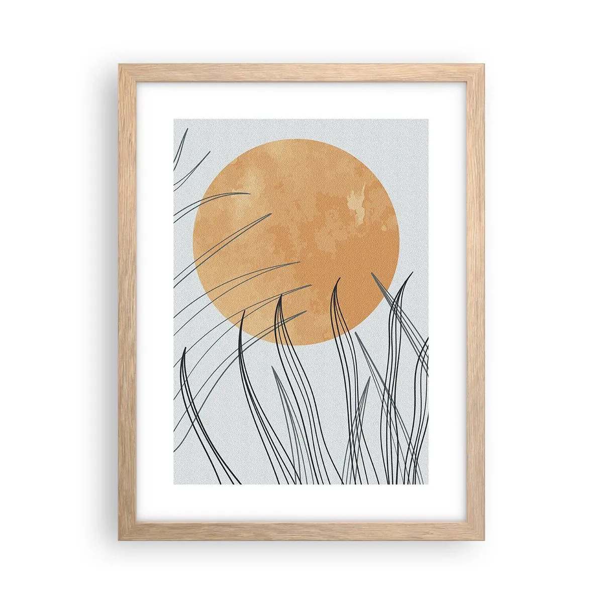 Plakat i ramme af lyst egetræ - Altid mod solen - 30x40 cm