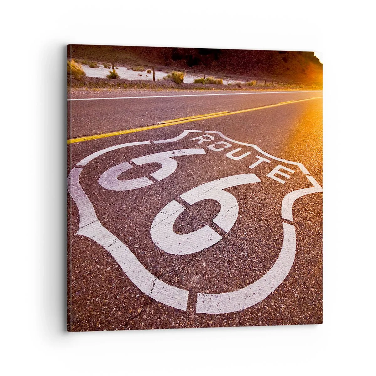 Lærredstryk - Billede på lærred - Den berømte Route 66 - 70x70 cm
