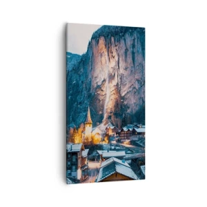 Lærredstryk - Billede på lærred - Vinterens lysende ånd - 55x100 cm