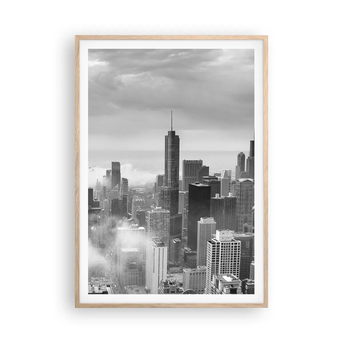 Plakat i ramme af lyst egetræ - Amerikansk landskab - 70x100 cm