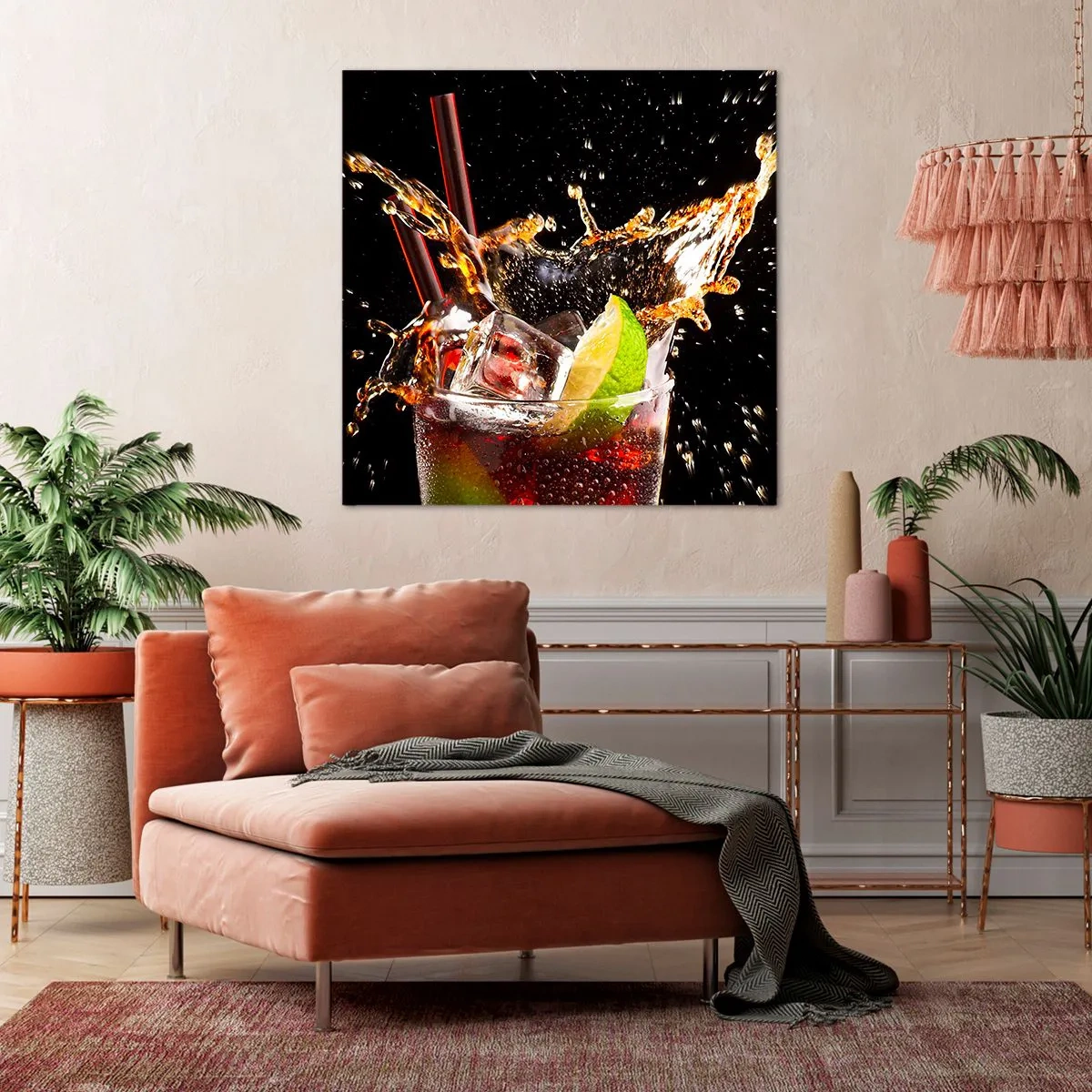 Lærredstryk - Billede på lærred - Glæde og farveenergi - 60x60 cm