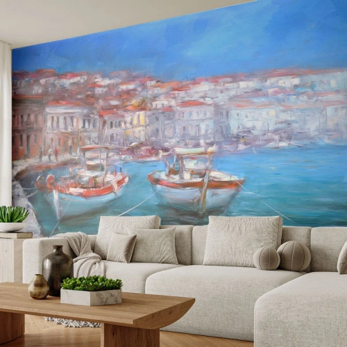 Fototapet Standard Eco - Italiensk bugt - Havneby, Arkitektur, Grækenland - 200x140 cm