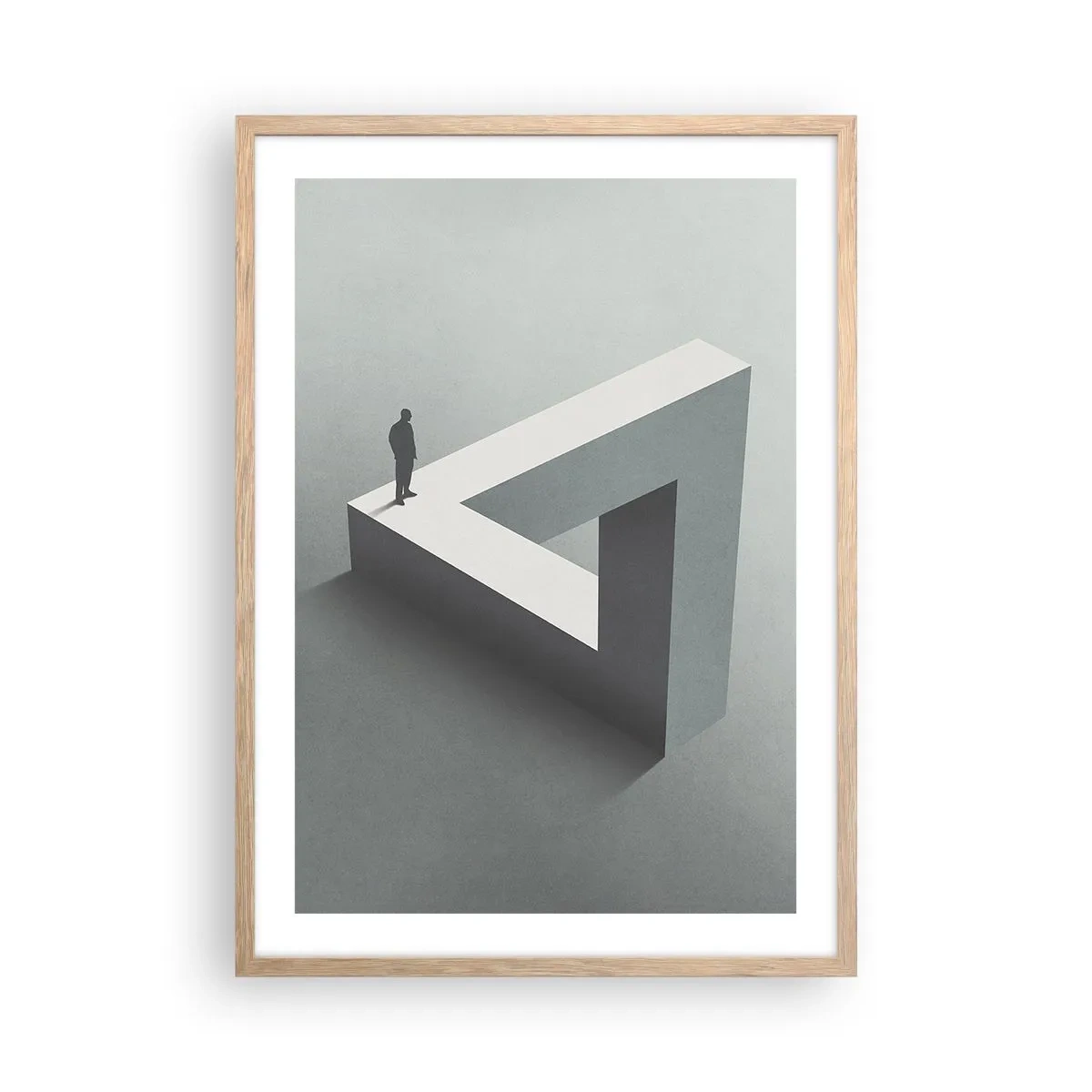 Plakat i ramme af lyst egetræ - Og dog er det muligt - 50x70 cm