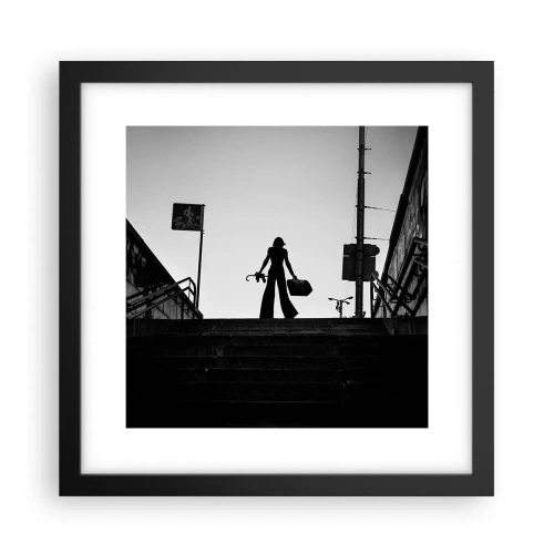 Plakat i sort ramme - Vandring i byen - 30x30 cm