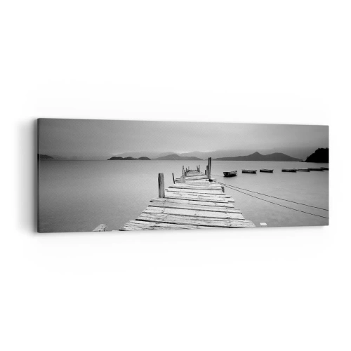 Lærredstryk - Billede på lærred - Ud over bjergene, hinsides havene - 90x30 cm