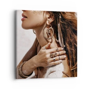 Lærredstryk - Billede på lærred - Dronning af den vilde strand - 30x30 cm